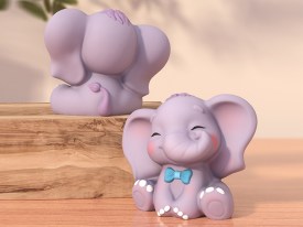 Molde silicona elefante alegre